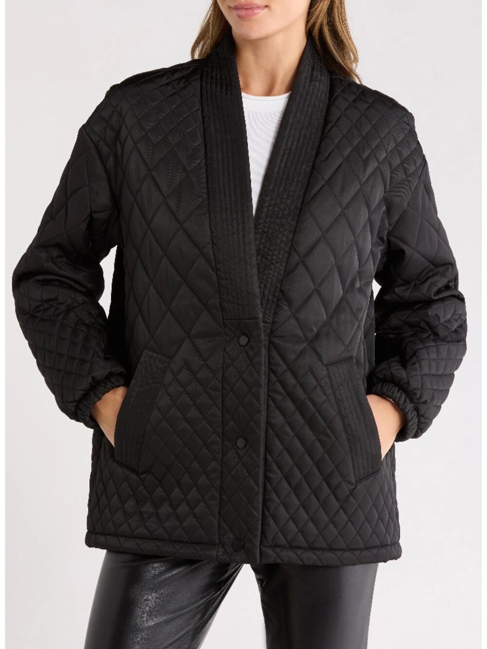Rebecca Minkoff black diamond quilted jacket, size small